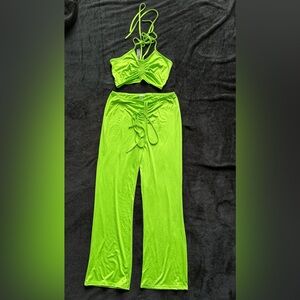 Fashion Nova Neon Green Pajama Set